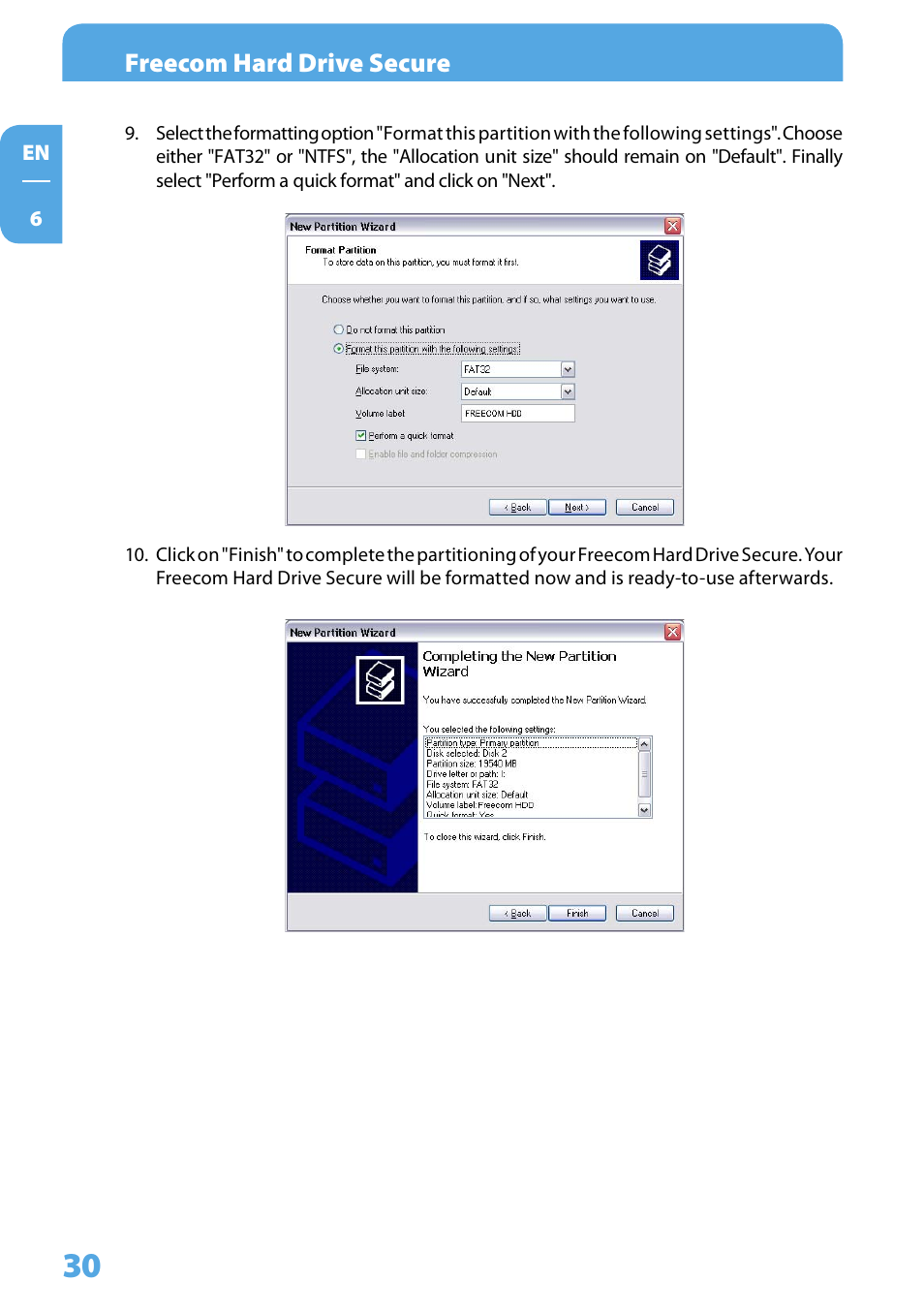Freecom hard drive secure | Freecom Technologies Hard Drive Secure User Manual | Page 30 / 35