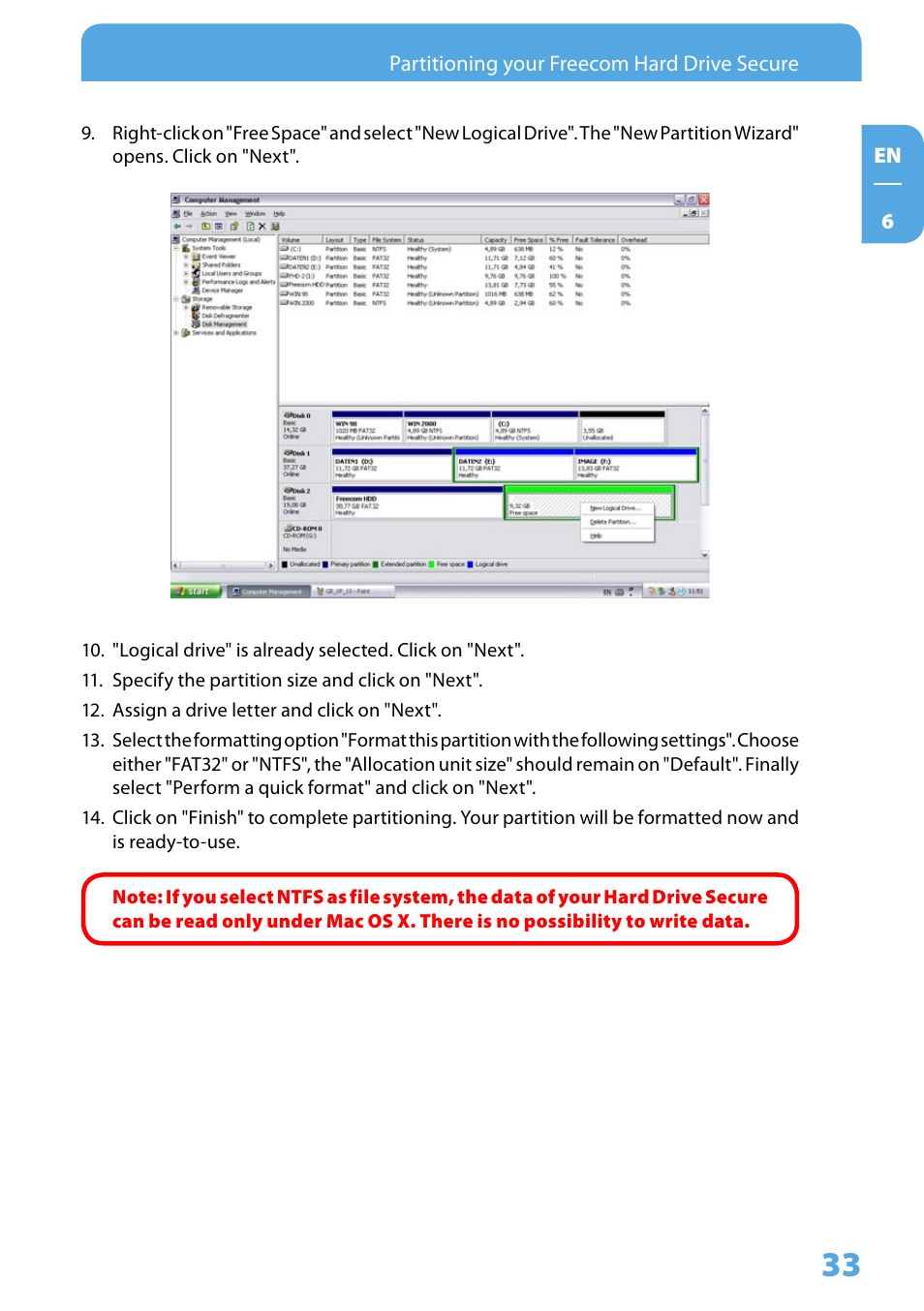 Freecom Technologies Hard Drive Secure User Manual | Page 33 / 35