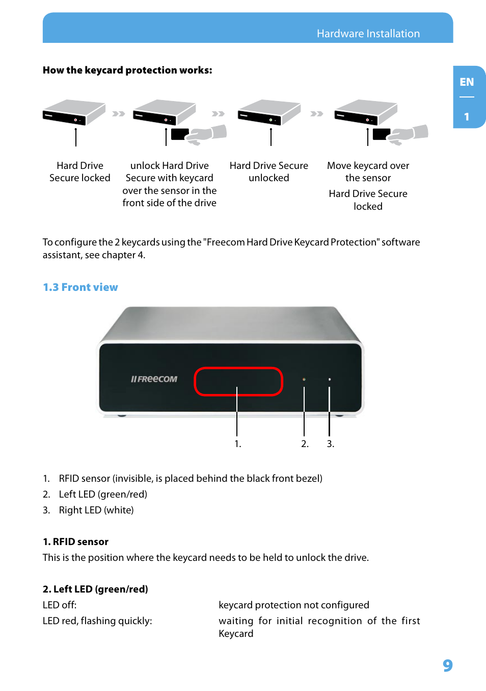 3 front view | Freecom Technologies Hard Drive Secure User Manual | Page 9 / 35