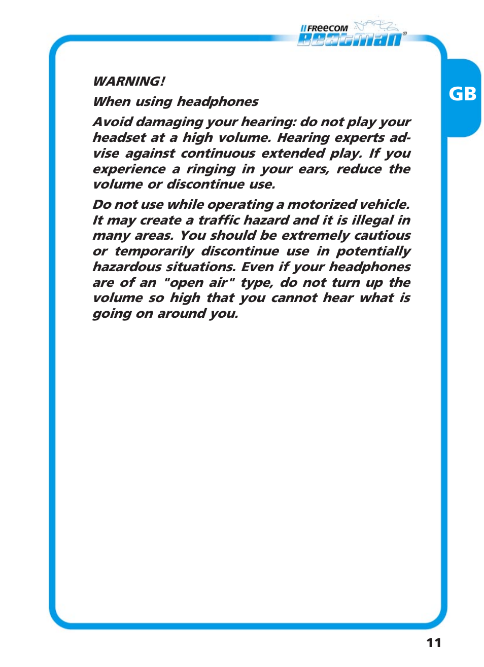Freecom Technologies Beatman Mini CD I User Manual | Page 11 / 19