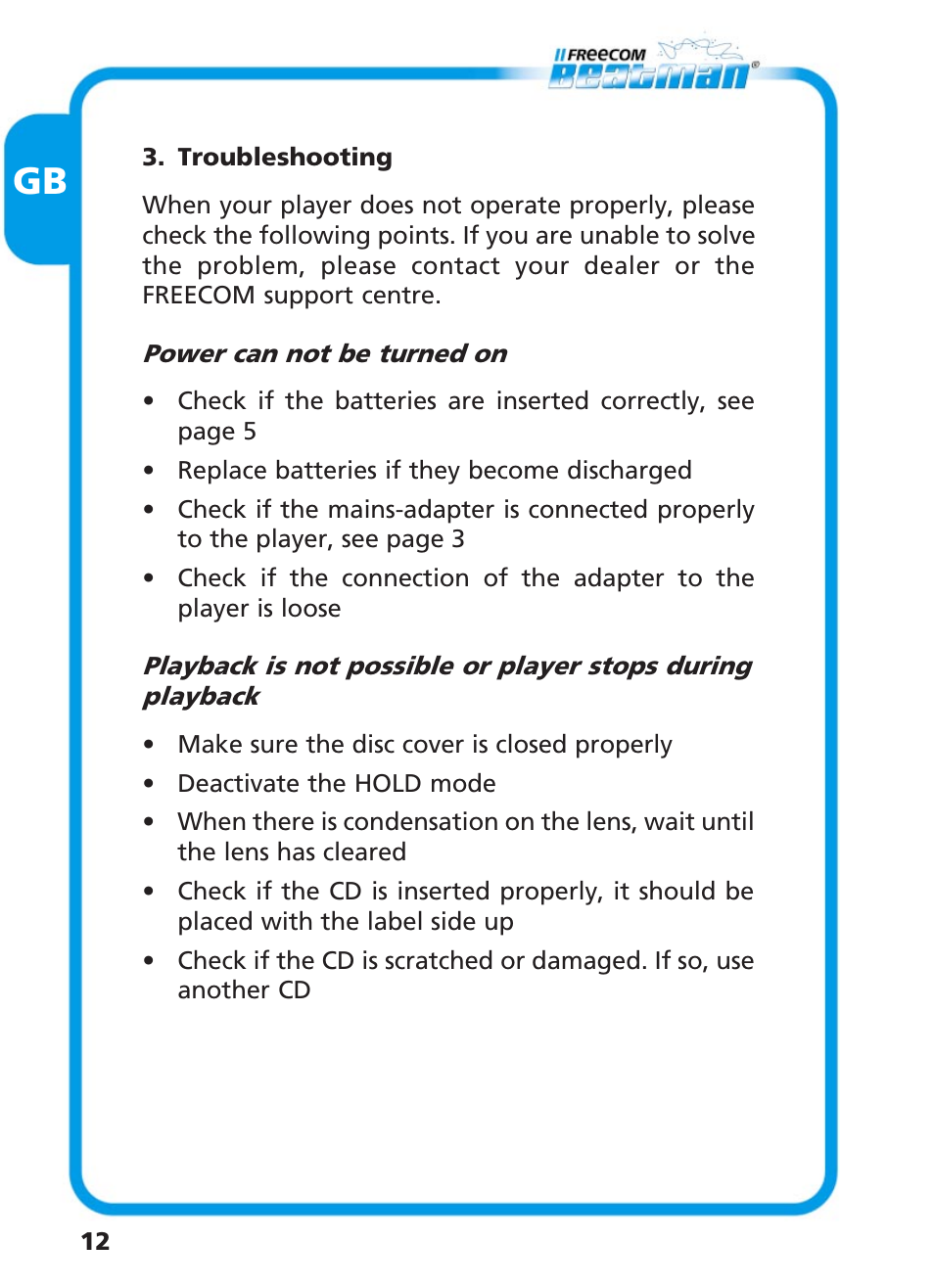 Freecom Technologies Beatman Mini CD I User Manual | Page 12 / 19