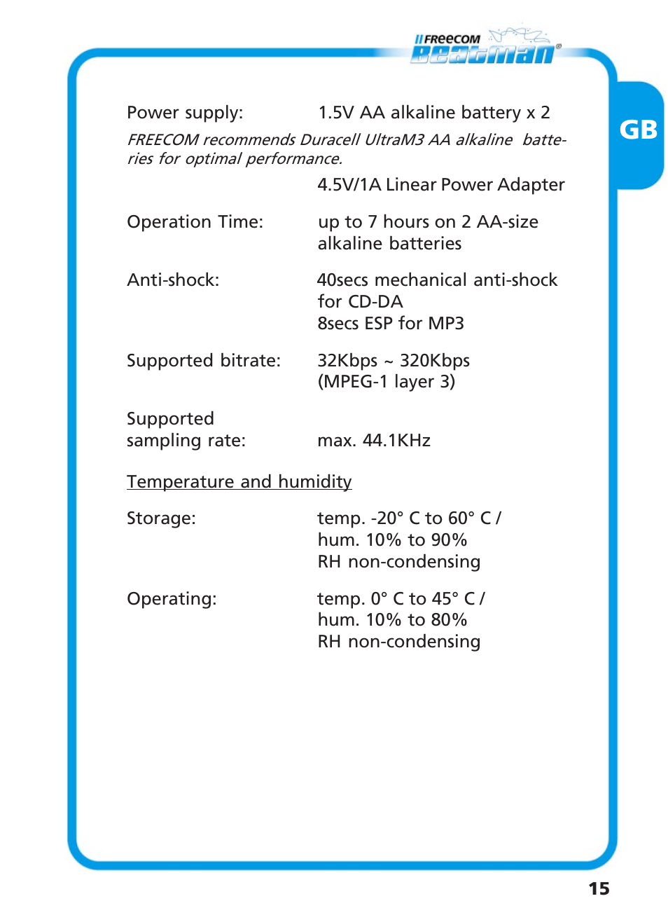 Freecom Technologies Beatman Mini CD I User Manual | Page 15 / 19