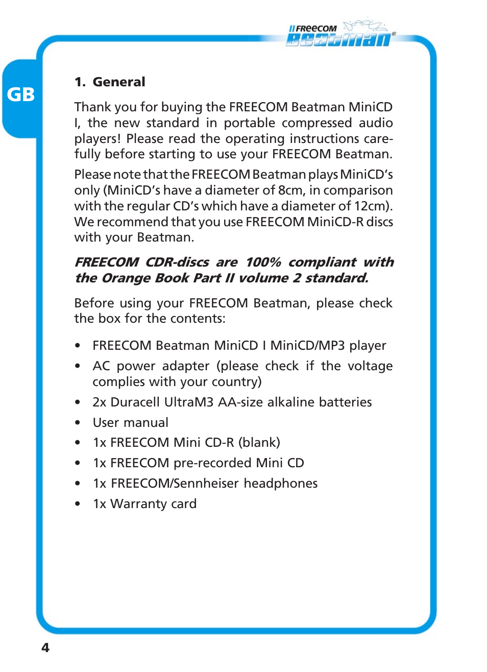 Freecom Technologies Beatman Mini CD I User Manual | Page 4 / 19