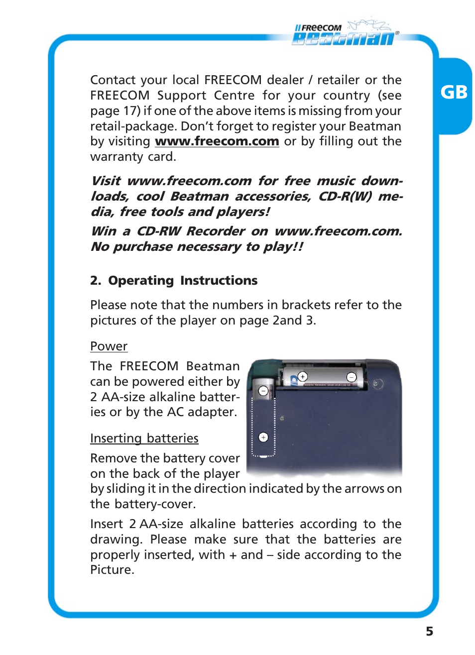 Freecom Technologies Beatman Mini CD I User Manual | Page 5 / 19