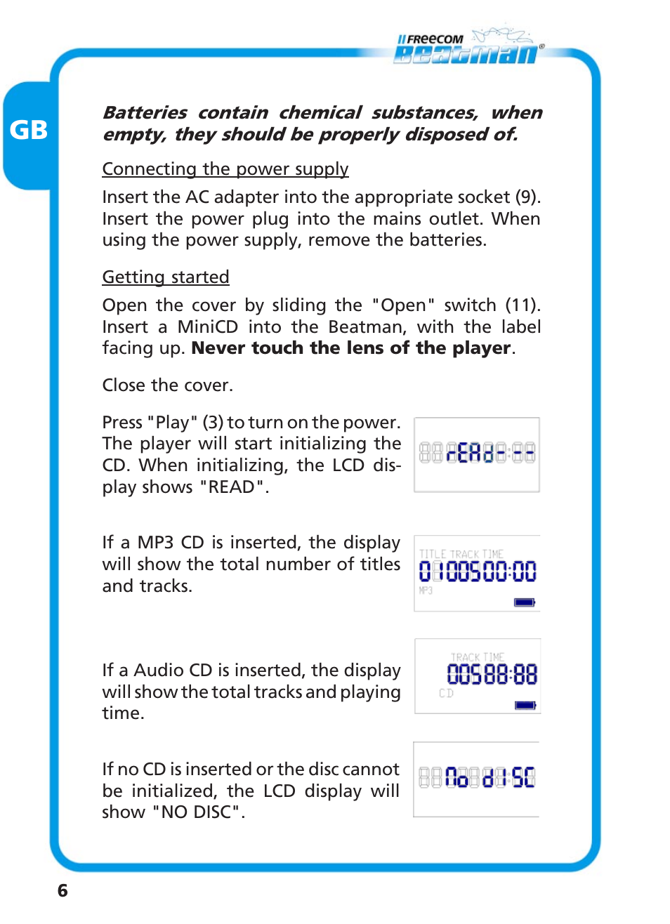 Freecom Technologies Beatman Mini CD I User Manual | Page 6 / 19