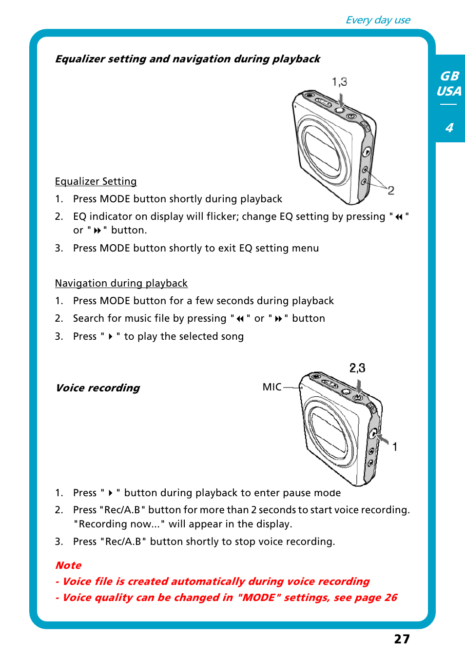 27 gb usa 4 | Freecom Technologies Flash MP3 User Manual | Page 27 / 32