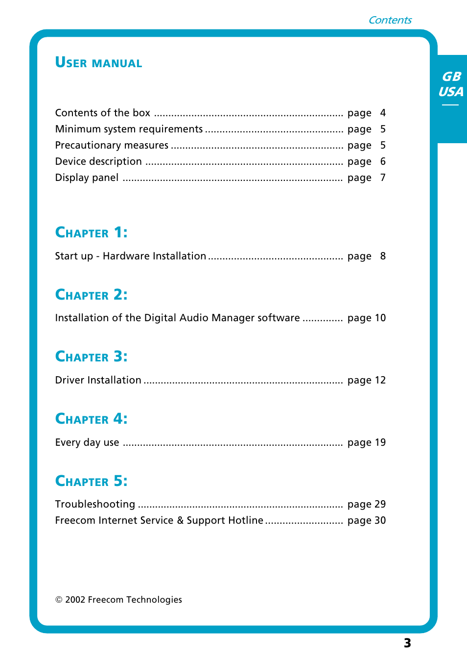 Freecom Technologies Flash MP3 User Manual | Page 3 / 32