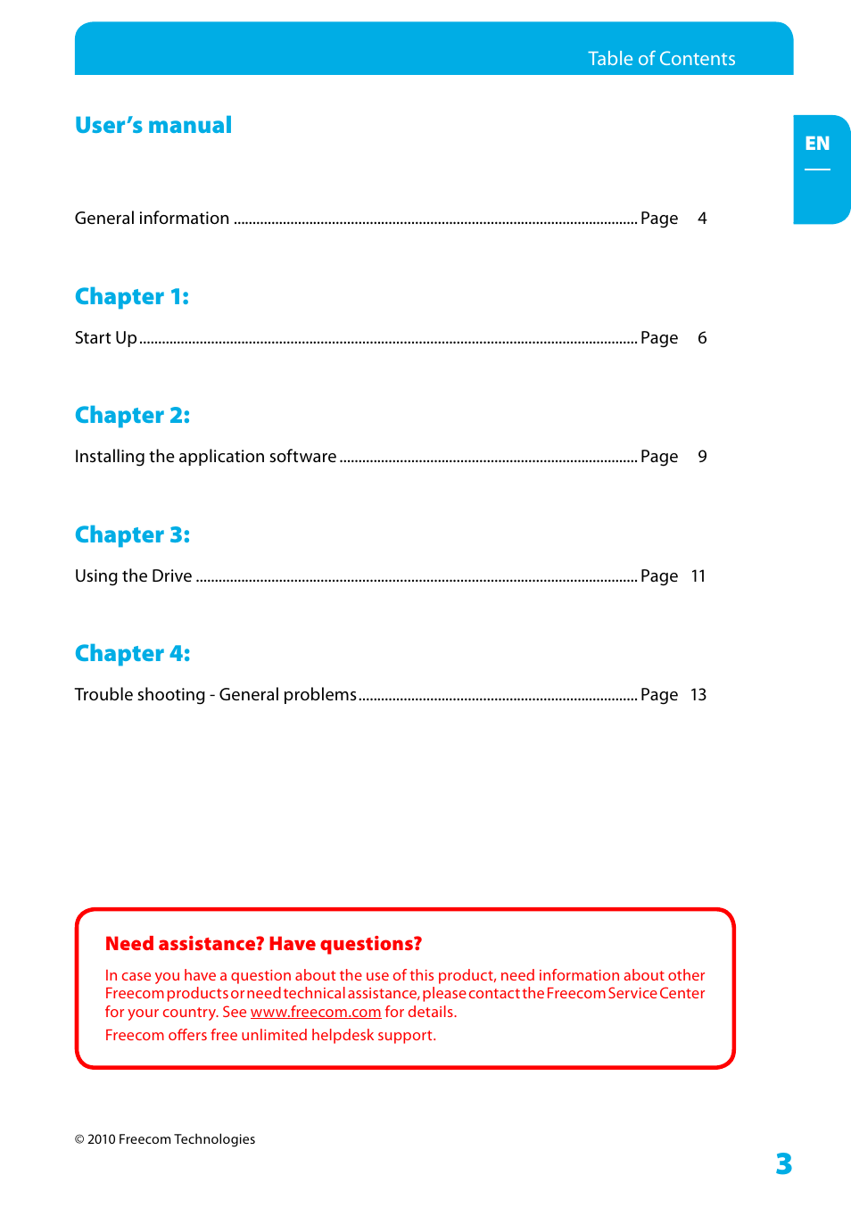 Freecom Technologies WSXGA 220AW8FB User Manual | Page 3 / 14