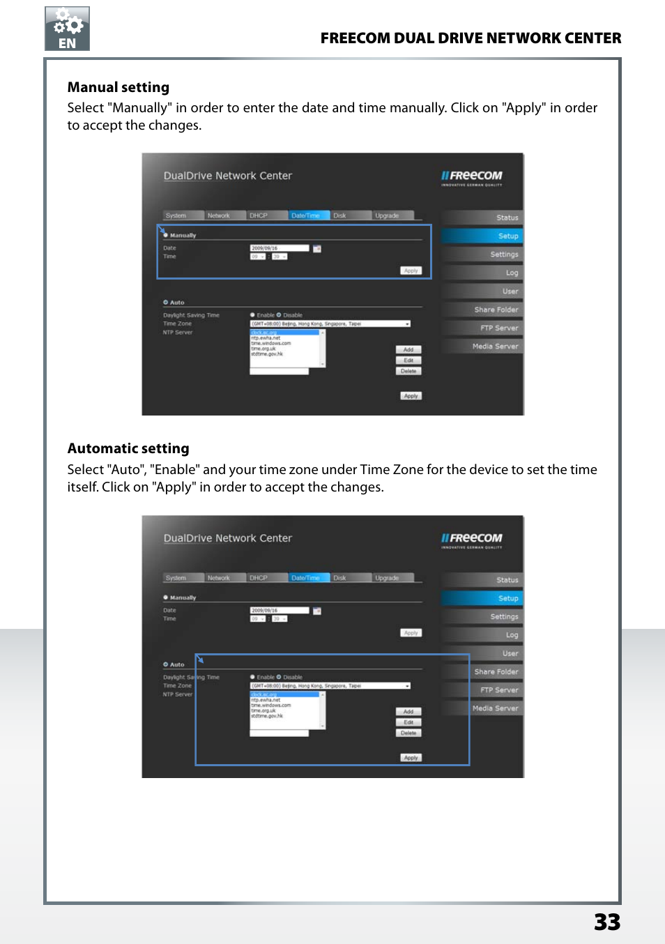 Freecom Technologies Dual Drive Network Center User Manual | Page 33 / 77