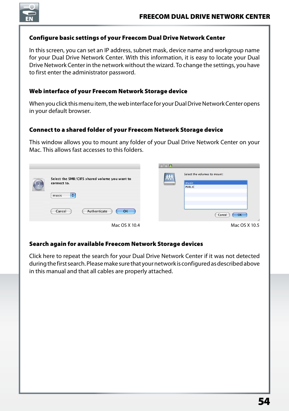 Freecom Technologies Dual Drive Network Center User Manual | Page 54 / 77