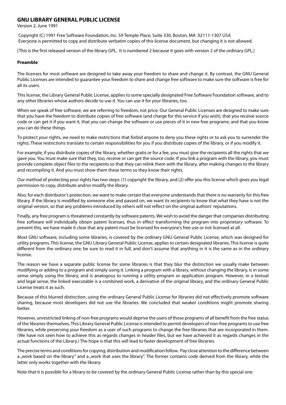 Gnu library general public license | Freecom Technologies Dual Drive Network Center User Manual | Page 66 / 77