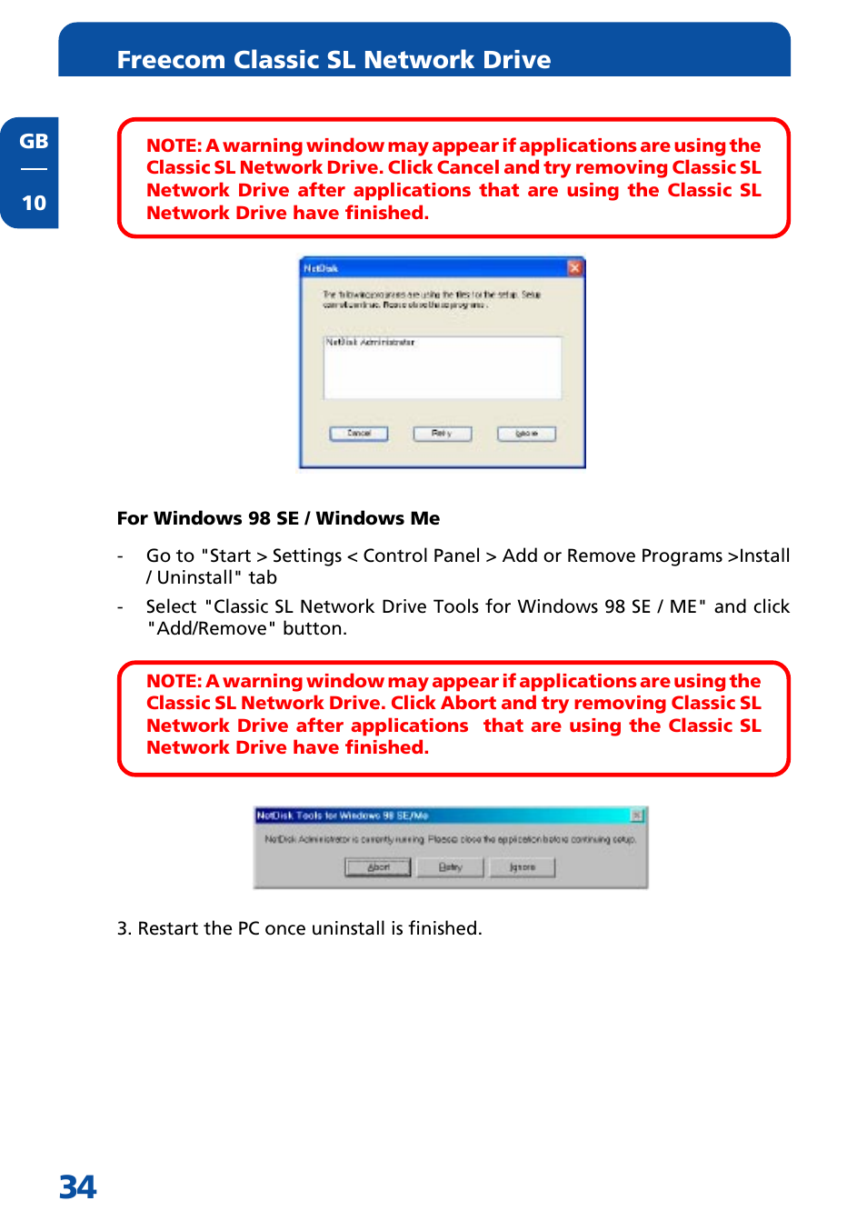 Freecom classic sl network drive | Freecom Technologies Network hard drive User Manual | Page 34 / 51