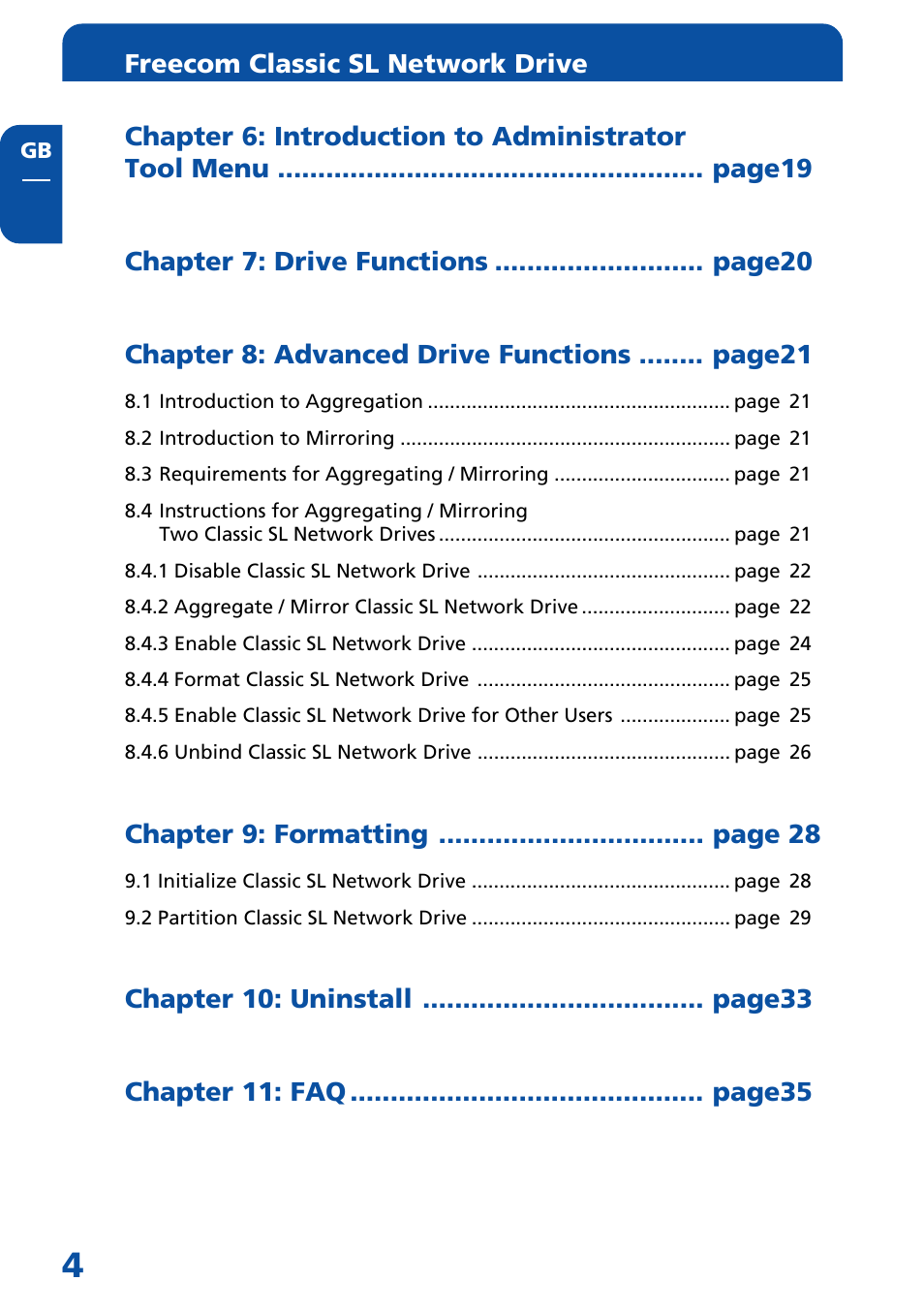 Freecom classic sl network drive | Freecom Technologies Network hard drive User Manual | Page 4 / 51