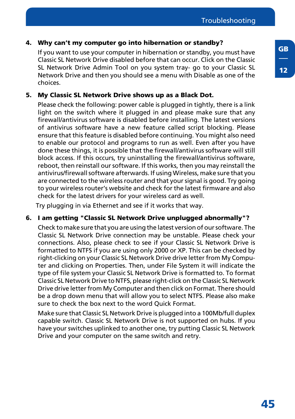 Freecom Technologies Network hard drive User Manual | Page 45 / 51