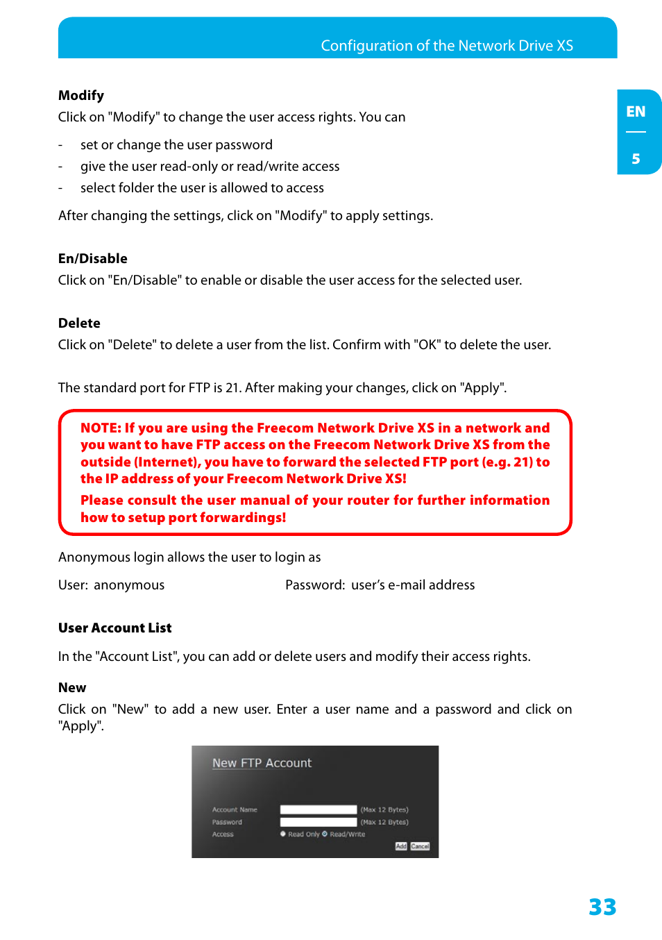 Freecom Technologies Network Drive XS User Manual | Page 33 / 40
