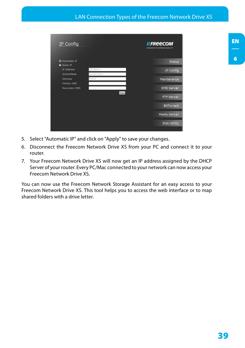 Freecom Technologies Network Drive XS User Manual | Page 39 / 40