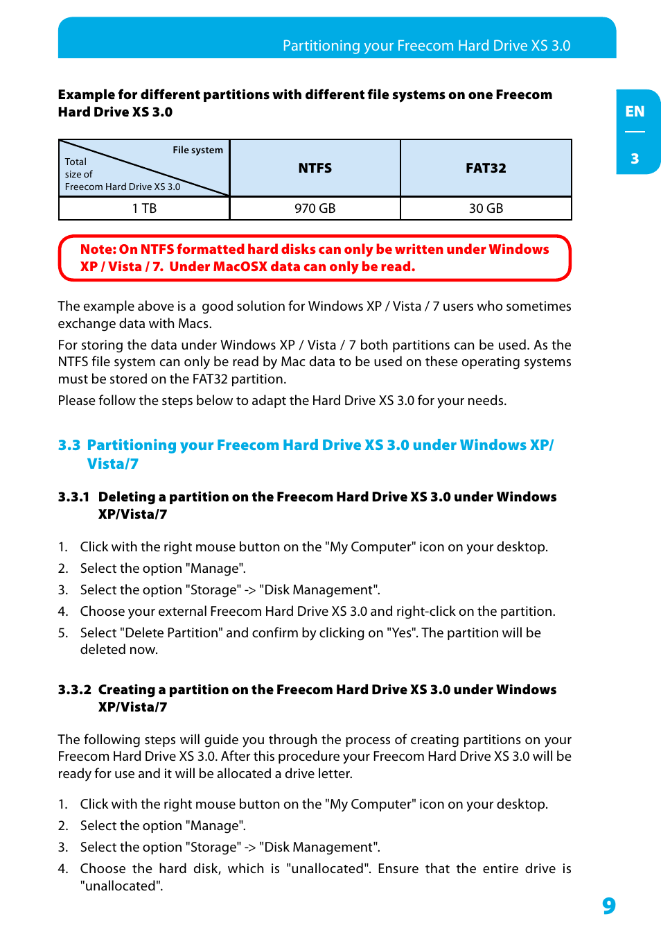 Freecom Technologies XS 3.0 User Manual | Page 9 / 16