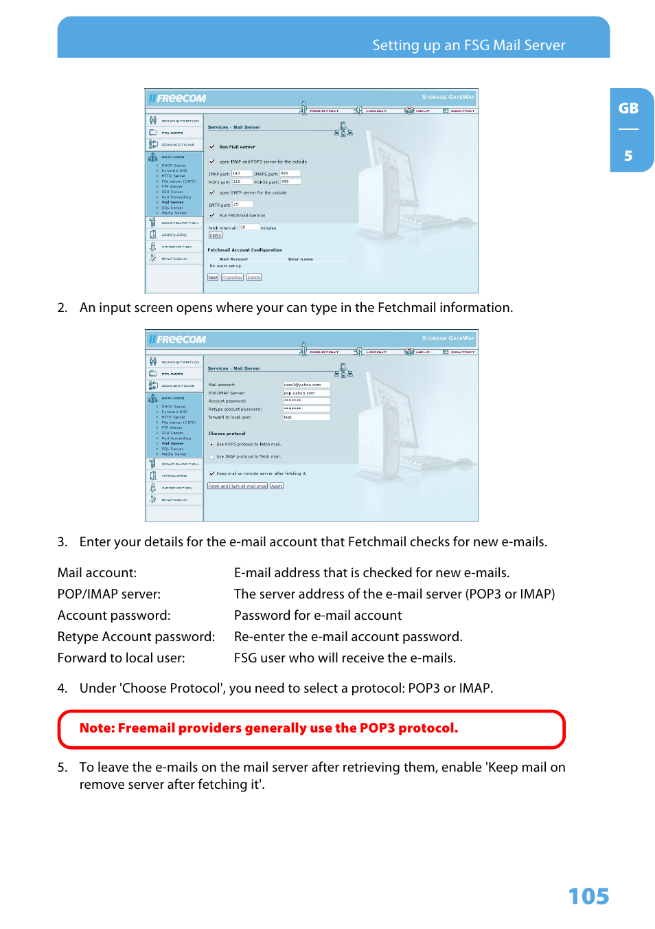 Freecom Technologies Storage Gateway NETWORK HARD DRIVE User Manual | Page 105 / 129