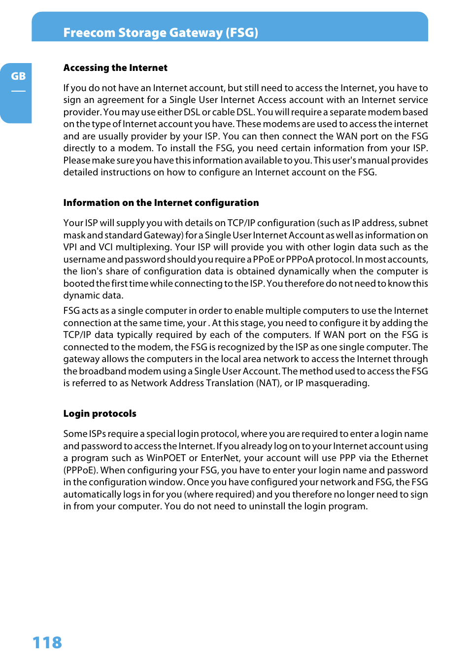Freecom storage gateway (fsg) | Freecom Technologies Storage Gateway NETWORK HARD DRIVE User Manual | Page 118 / 129
