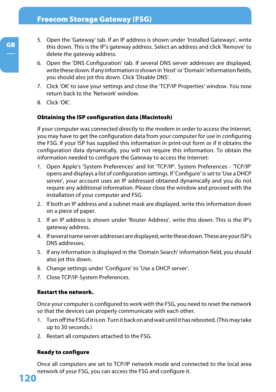 Freecom storage gateway (fsg) | Freecom Technologies Storage Gateway NETWORK HARD DRIVE User Manual | Page 120 / 129