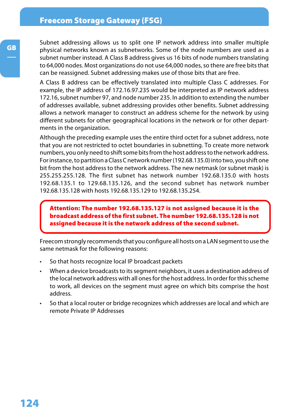 Freecom storage gateway (fsg) | Freecom Technologies Storage Gateway NETWORK HARD DRIVE User Manual | Page 124 / 129