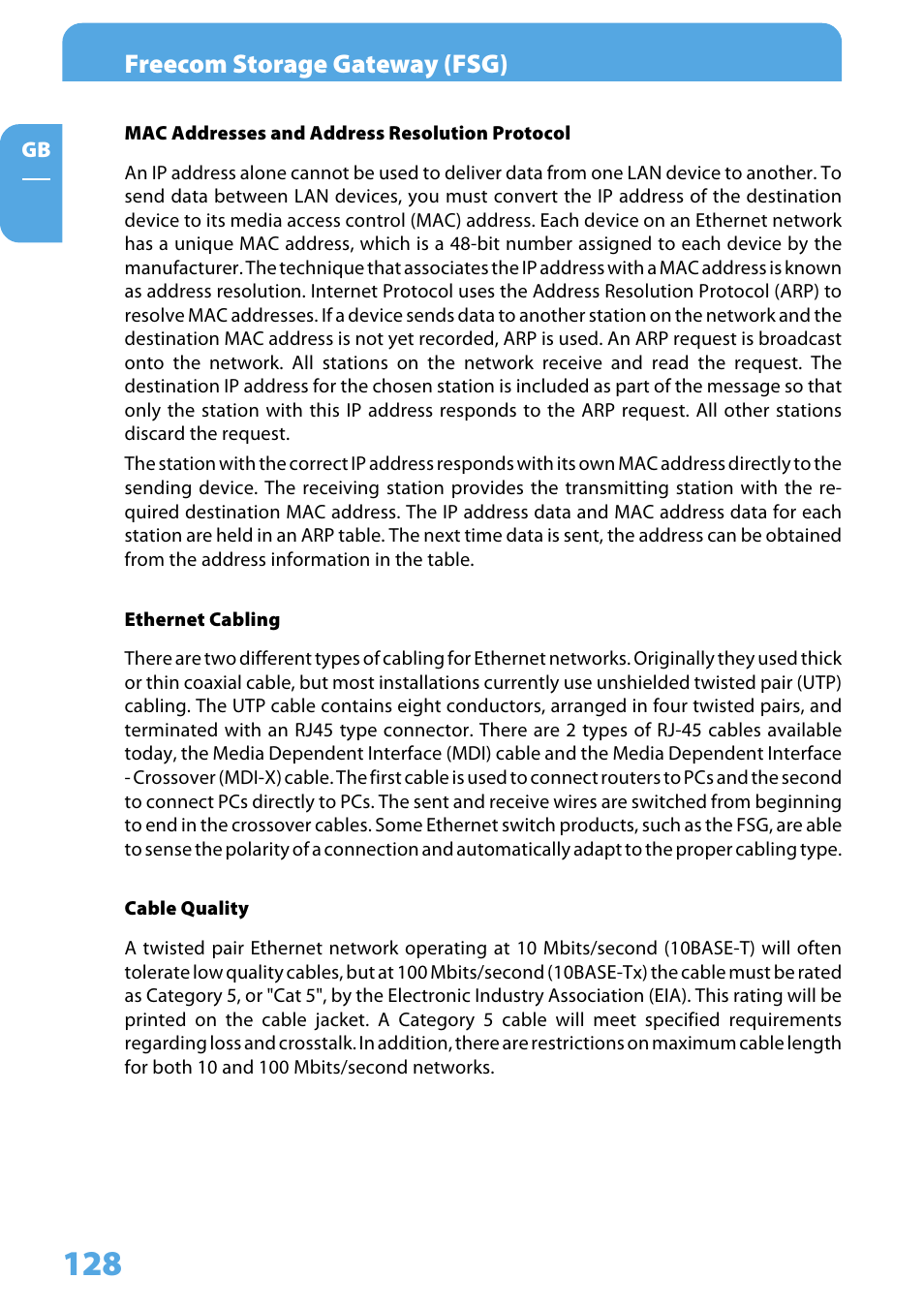 Freecom storage gateway (fsg) | Freecom Technologies Storage Gateway NETWORK HARD DRIVE User Manual | Page 128 / 129