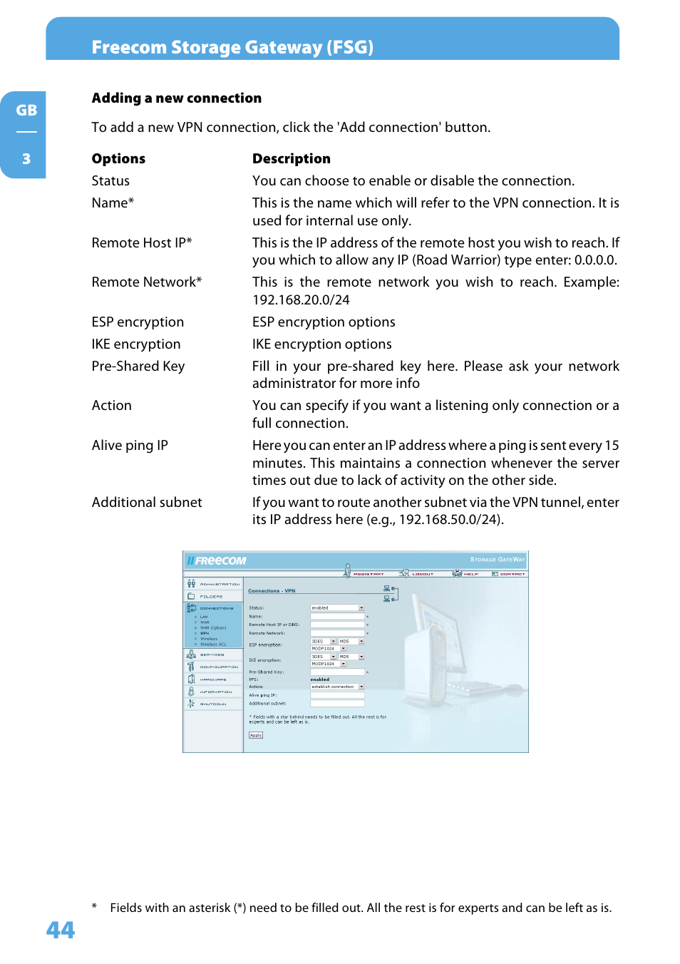 Freecom storage gateway (fsg) | Freecom Technologies Storage Gateway NETWORK HARD DRIVE User Manual | Page 44 / 129