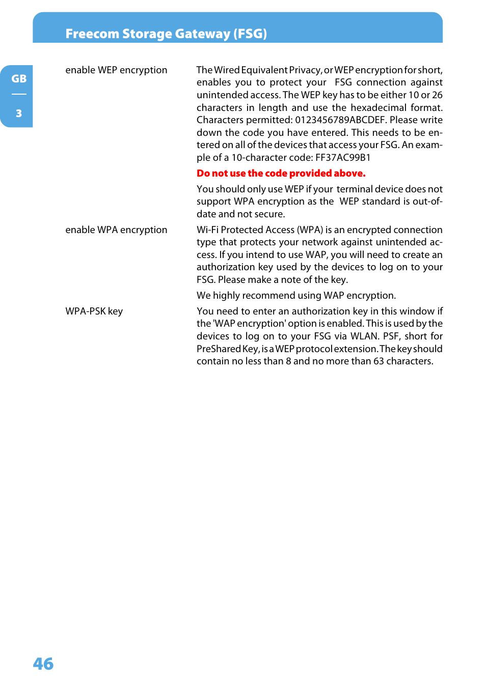 Freecom storage gateway (fsg) | Freecom Technologies Storage Gateway NETWORK HARD DRIVE User Manual | Page 46 / 129