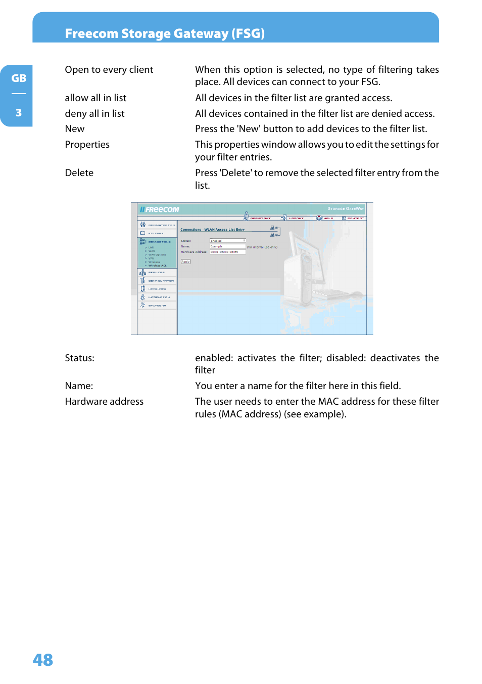 Freecom storage gateway (fsg) | Freecom Technologies Storage Gateway NETWORK HARD DRIVE User Manual | Page 48 / 129