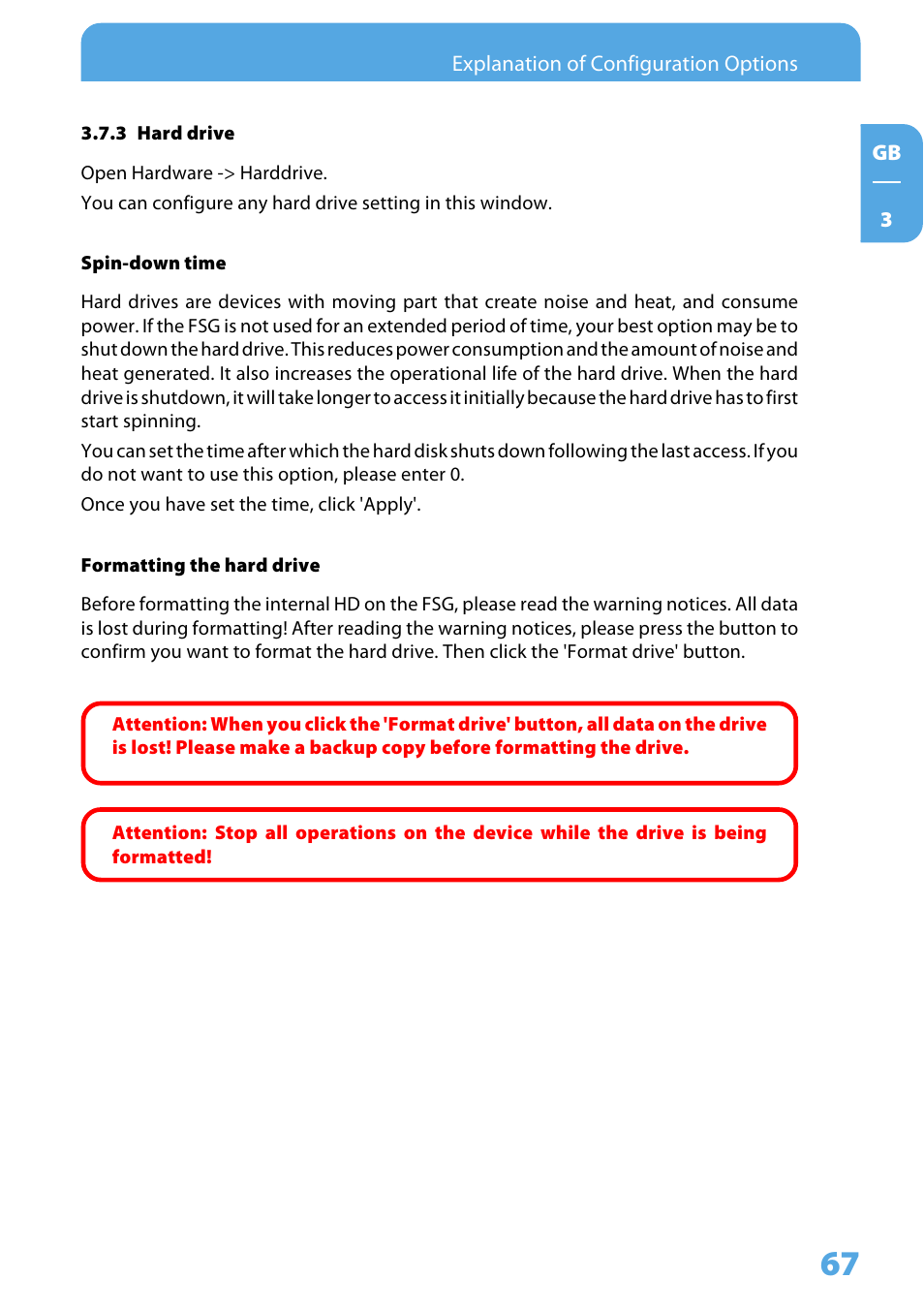 3 hard drive | Freecom Technologies Storage Gateway NETWORK HARD DRIVE User Manual | Page 67 / 129