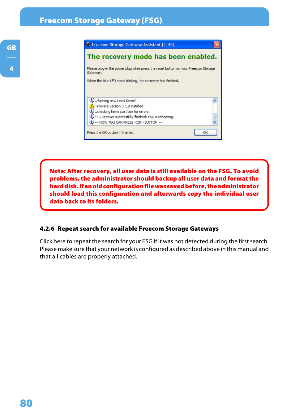Freecom Technologies Storage Gateway NETWORK HARD DRIVE User Manual | Page 80 / 129