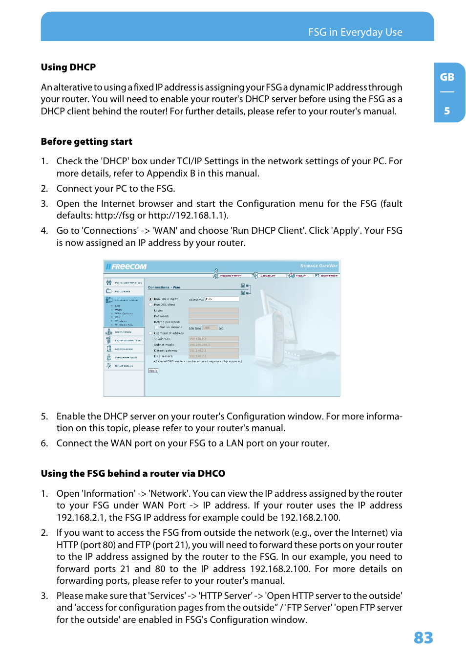 Freecom Technologies Storage Gateway NETWORK HARD DRIVE User Manual | Page 83 / 129