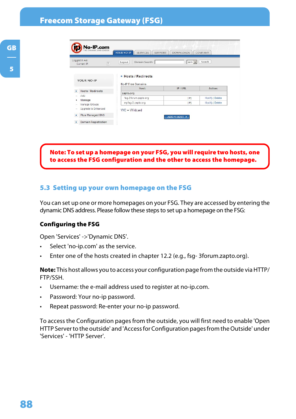 Freecom storage gateway (fsg) | Freecom Technologies Storage Gateway NETWORK HARD DRIVE User Manual | Page 88 / 129