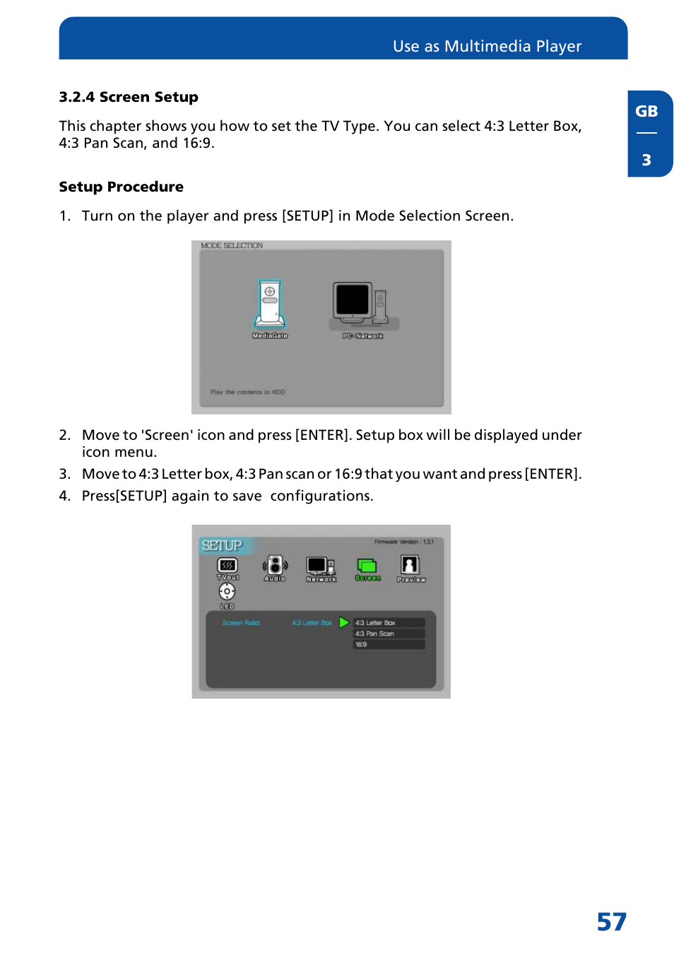 4 screen setup | Freecom Technologies MediaPlayer Drive-In Kit User Manual | Page 57 / 78