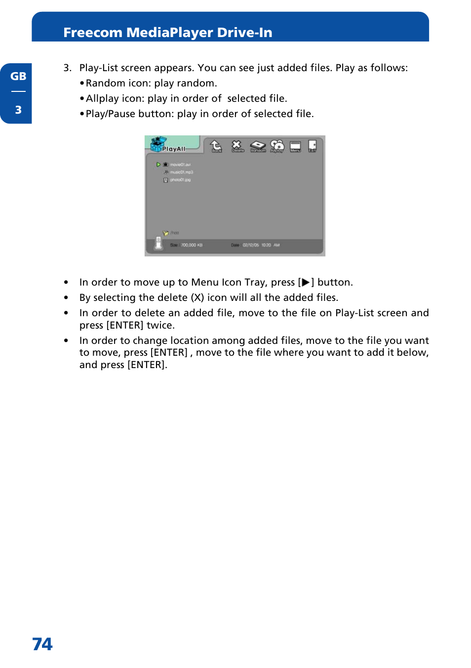 Freecom mediaplayer drive-in | Freecom Technologies MediaPlayer Drive-In Kit User Manual | Page 74 / 78