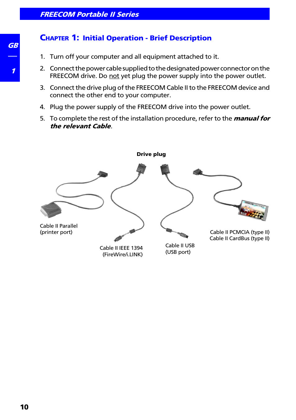 Chapter 1: initial operation - brief description | Freecom Technologies II User Manual | Page 10 / 24