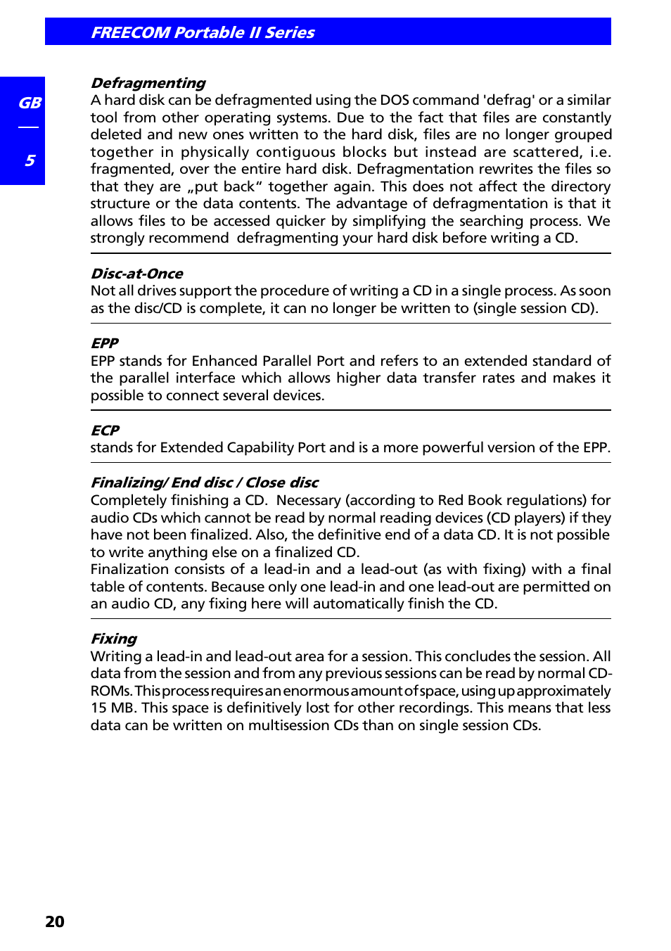 Freecom Technologies II User Manual | Page 20 / 24