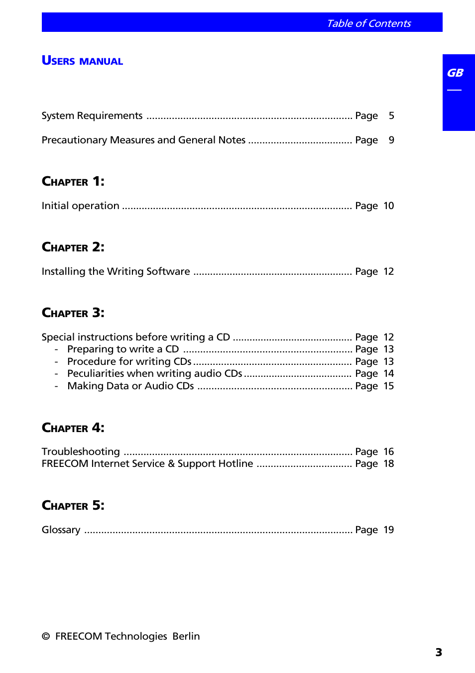 Freecom Technologies II User Manual | Page 3 / 24
