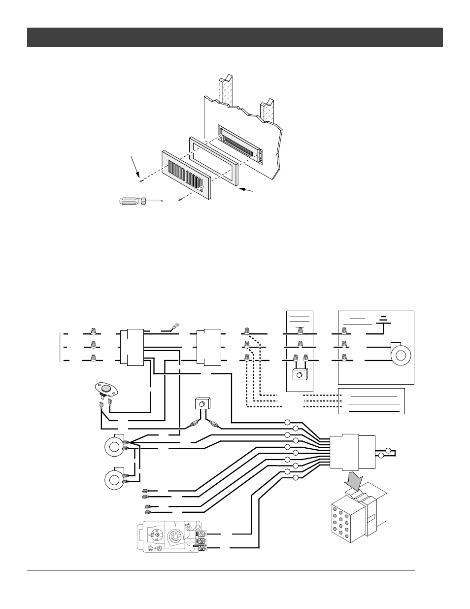 Optional equipment, For qualified installers only), Wiring diagram | Optional power heat duct, 5attach the grill (and wall adapter, if necessary) | FireplaceXtrordinair 44 DV XXL EF User Manual | Page 53 / 56