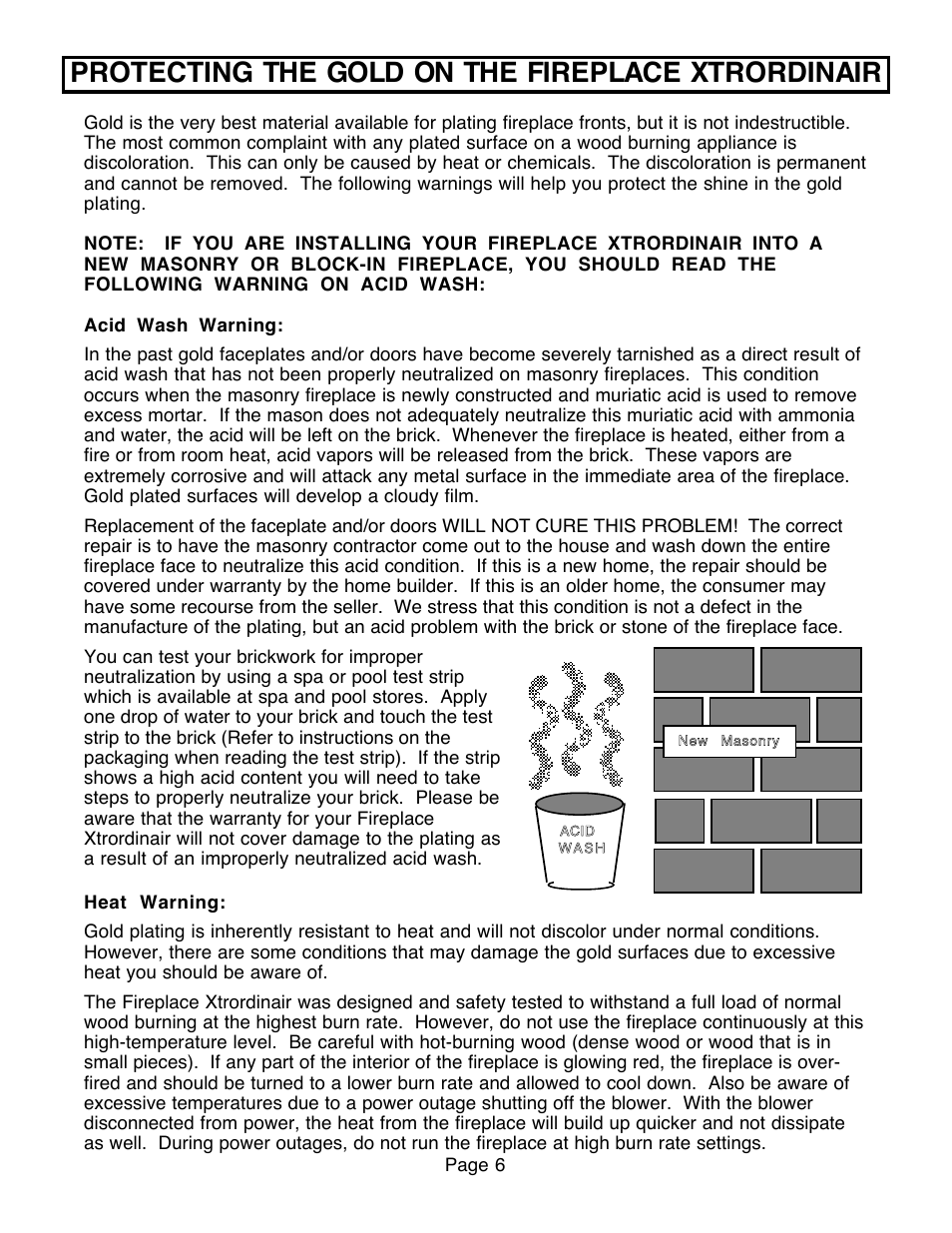 Protecting the gold on the fireplace xtrordinair | FireplaceXtrordinair 36A-BI User Manual | Page 6 / 30
