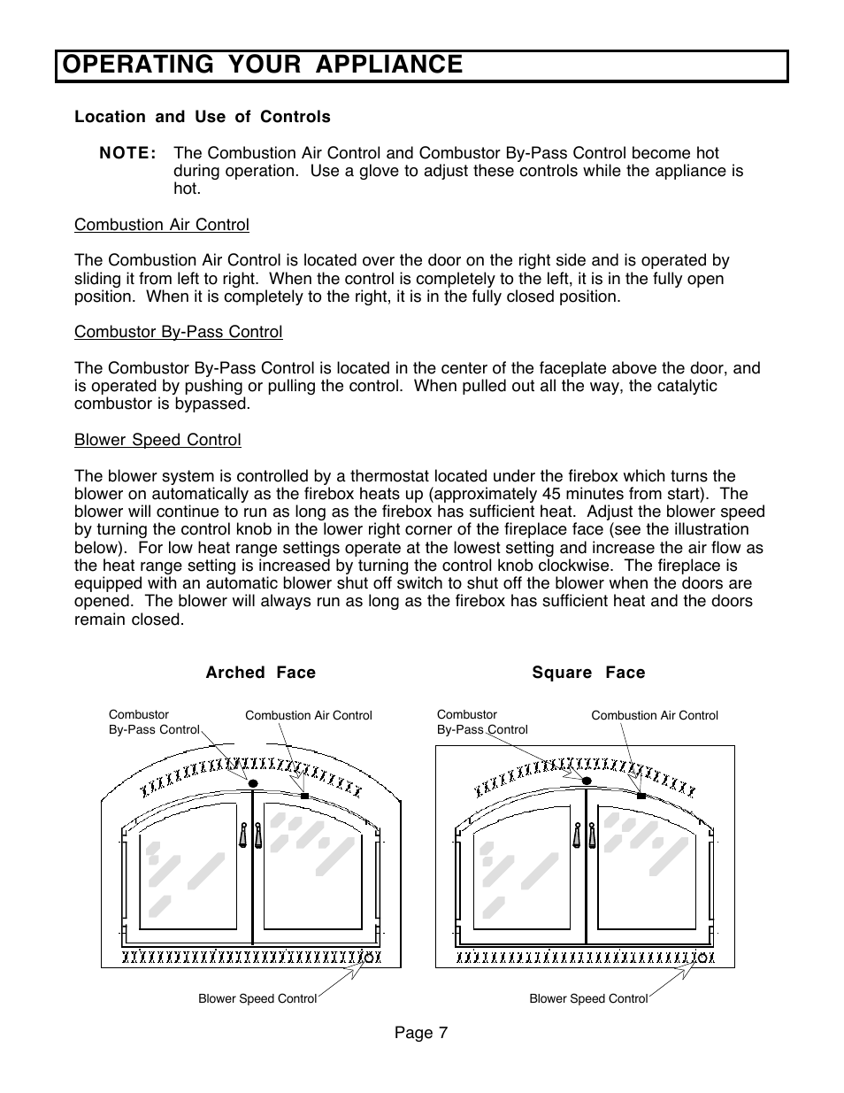 Operating your appliance | FireplaceXtrordinair 36A-BI User Manual | Page 7 / 30