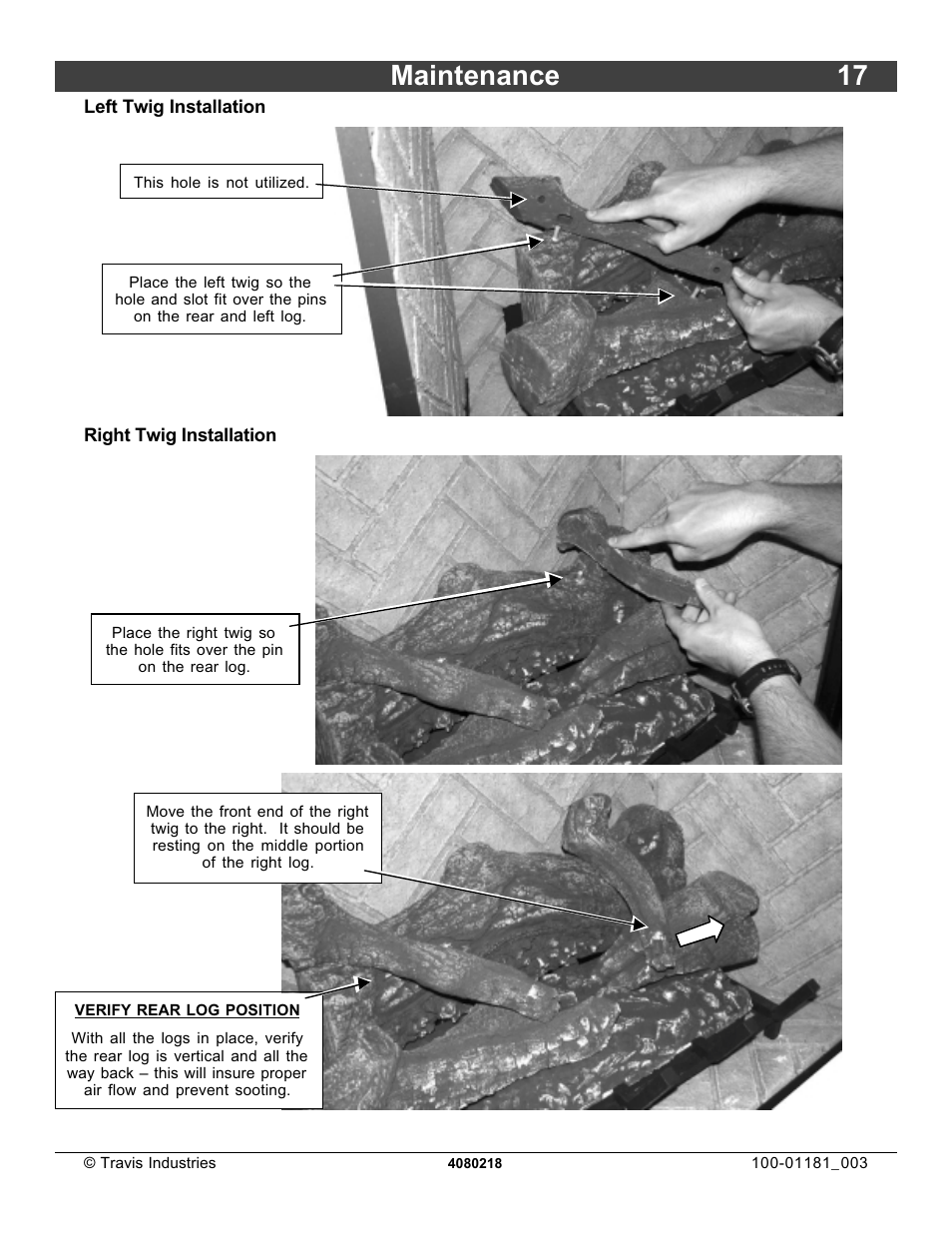Maintenance 17 | FireplaceXtrordinair 864 HH User Manual | Page 17 / 26