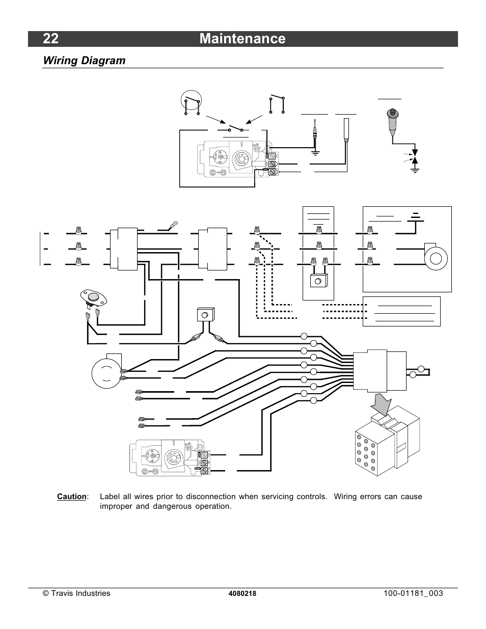 22 maintenance, Wiring diagram, 120 volt wiring | Travis industries | FireplaceXtrordinair 864 HH User Manual | Page 22 / 26