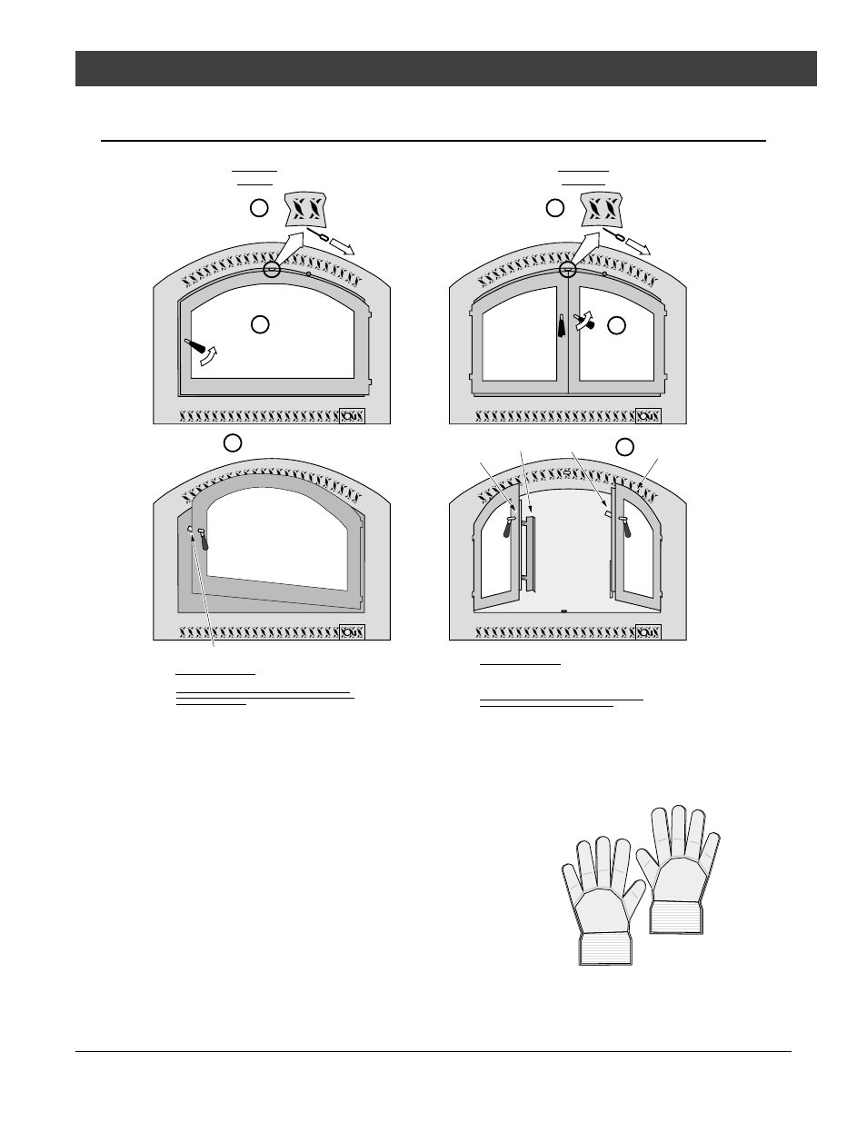 Operation 7, Opening the door(s), Opening the doors while the fireplace is hot | Single door double doors c | FireplaceXtrordinair Elite Fireplacextrodin 36-Elite User Manual | Page 9 / 24