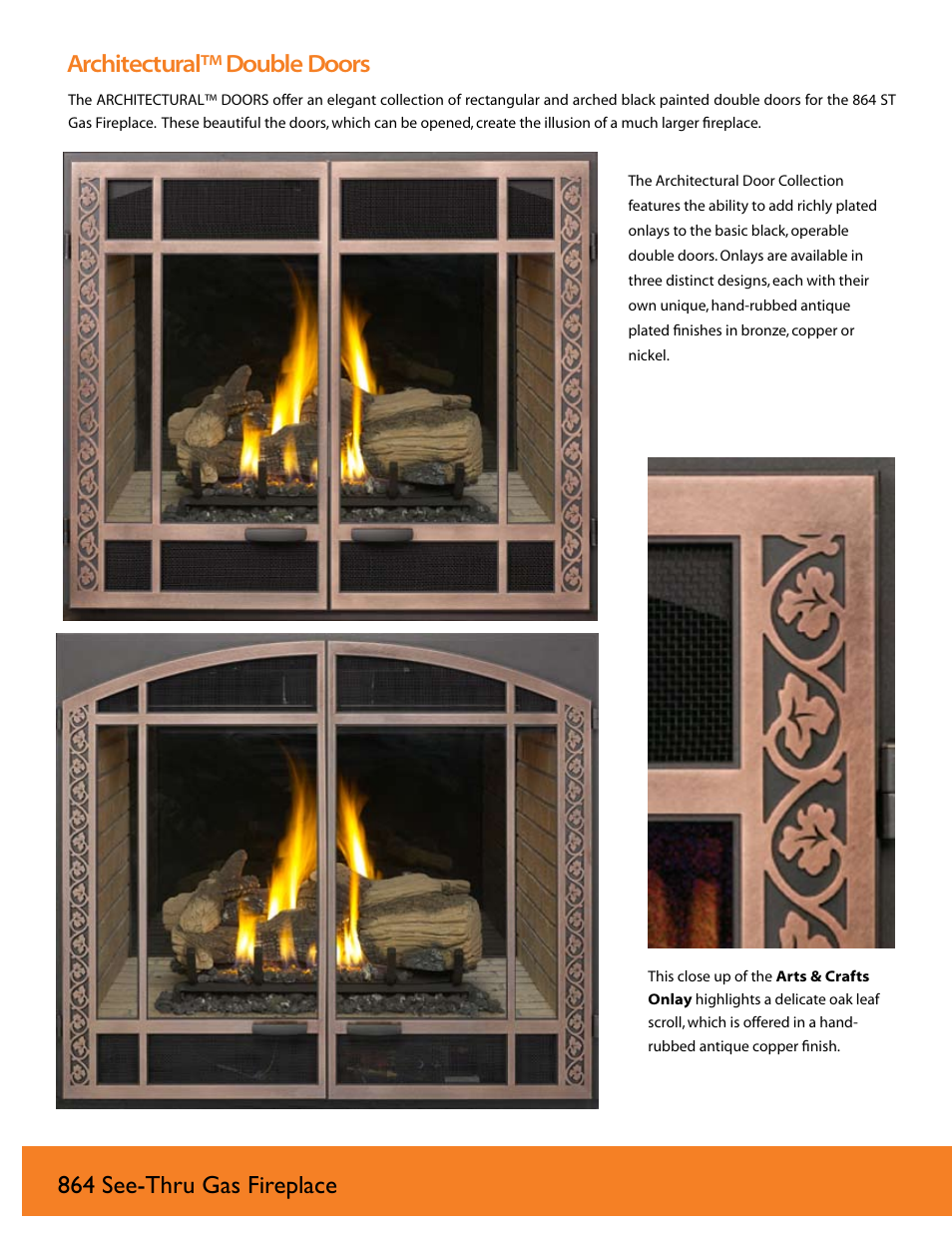 Architectural™ double doors, 864 see-thru gas fireplace | FireplaceXtrordinair 864 See-Thru User Manual | Page 4 / 8