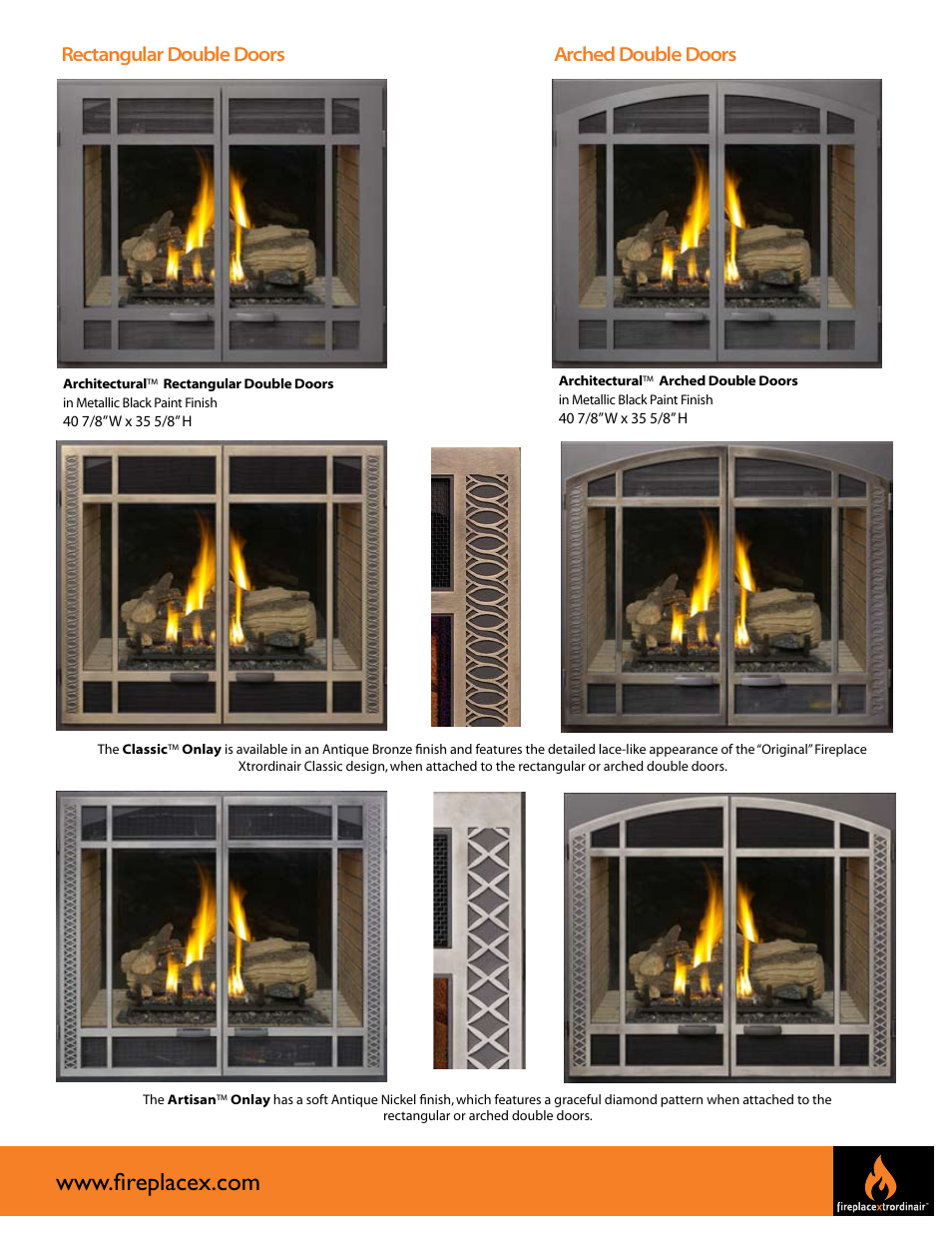 Rectangular double doors arched double doors | FireplaceXtrordinair 864 See-Thru User Manual | Page 5 / 8