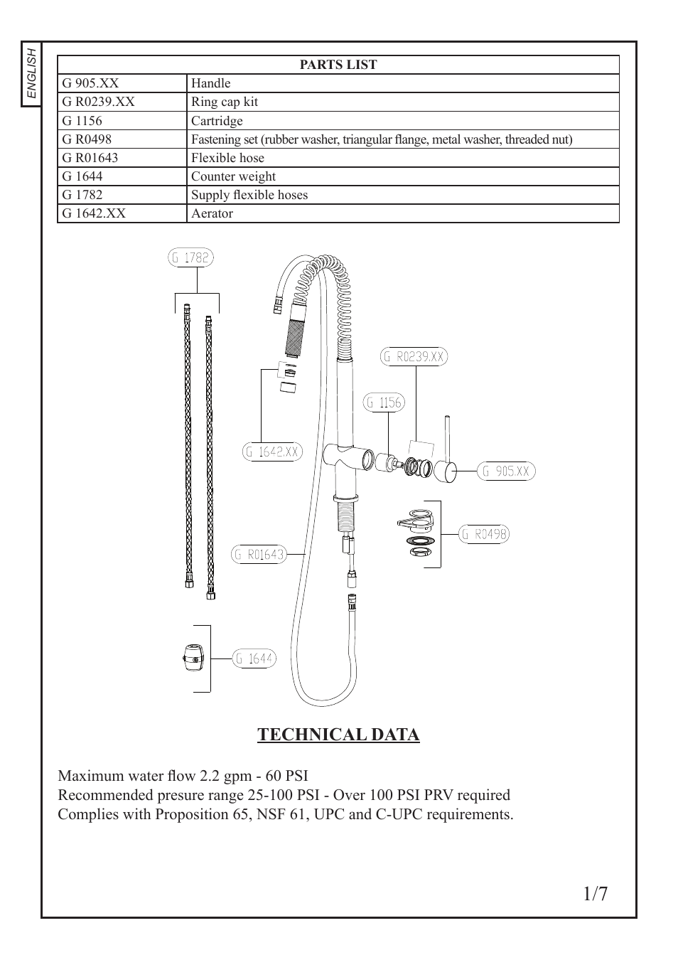 Technical data | Franke Consumer Products FF 1800 User Manual | Page 2 / 22