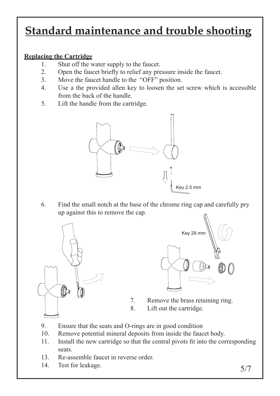 Standard maintenance and trouble shooting | Franke Consumer Products FF 1800 User Manual | Page 6 / 22