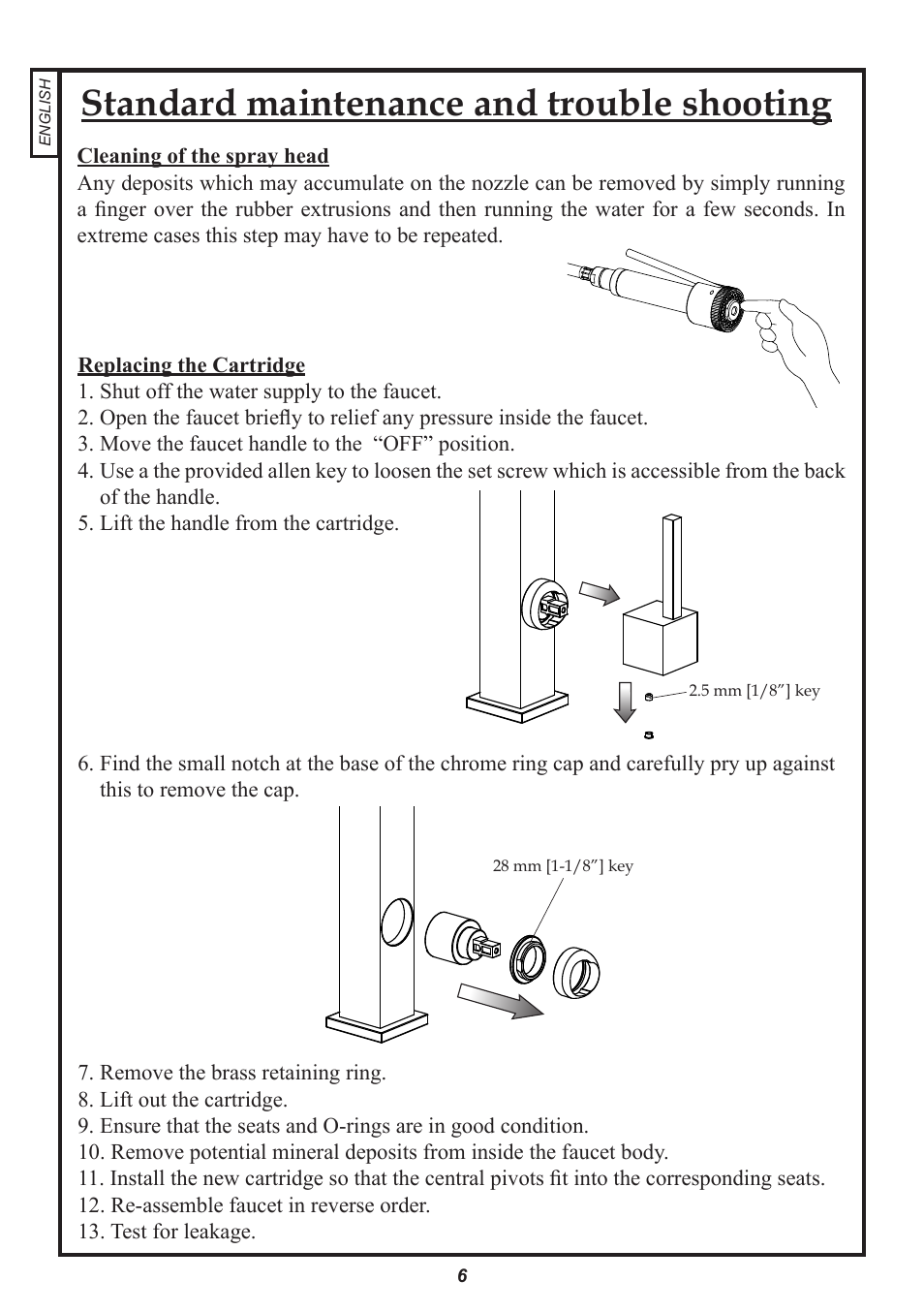 Standard maintenance and trouble shooting | Franke Consumer Products FFPD100 User Manual | Page 6 / 8