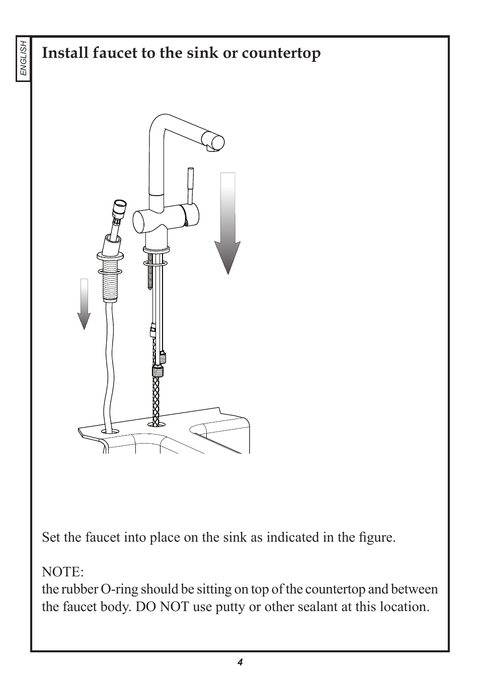 Install faucet to the sink or countertop | Franke Consumer Products FF 5000 User Manual | Page 4 / 11